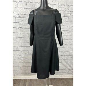 Cachet Black‎ Sheath Dress Off Shoulder Back Zip Women's Size 16 Vintage 90's